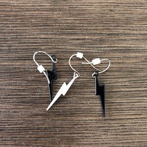 Lighting bolt mix and matching fishhook earrings